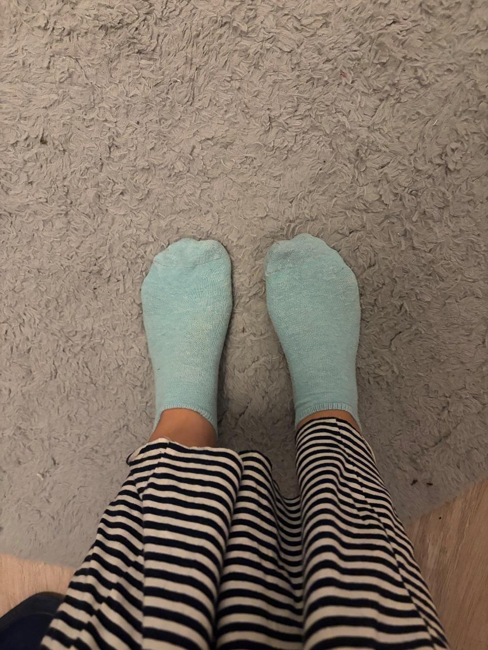 getragene socken (türkis)