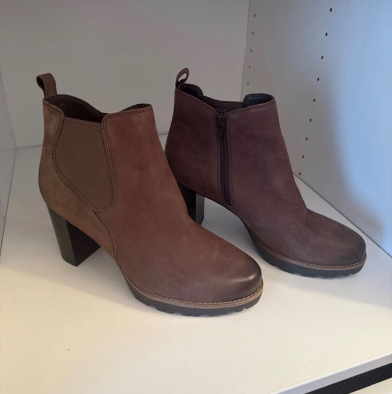 5th Avenue Chelsea Boots braun | Leder Stiefeletten mit Absatz & Profilsohle Size 40