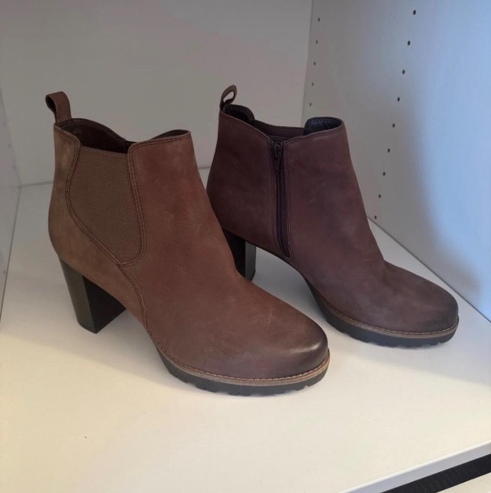5th Avenue Chelsea Boots braun | Leder Stiefeletten mit Absatz & Profilsohle