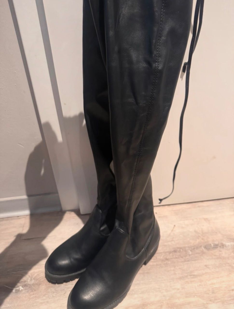 No brand Schwarze Kunstleder Stiefel  Size 37