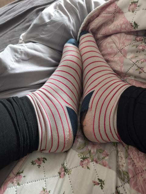 Ohne Marke Socken getragen