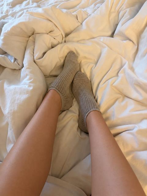 Cremefarbene / Hellbraune Socken Size 37