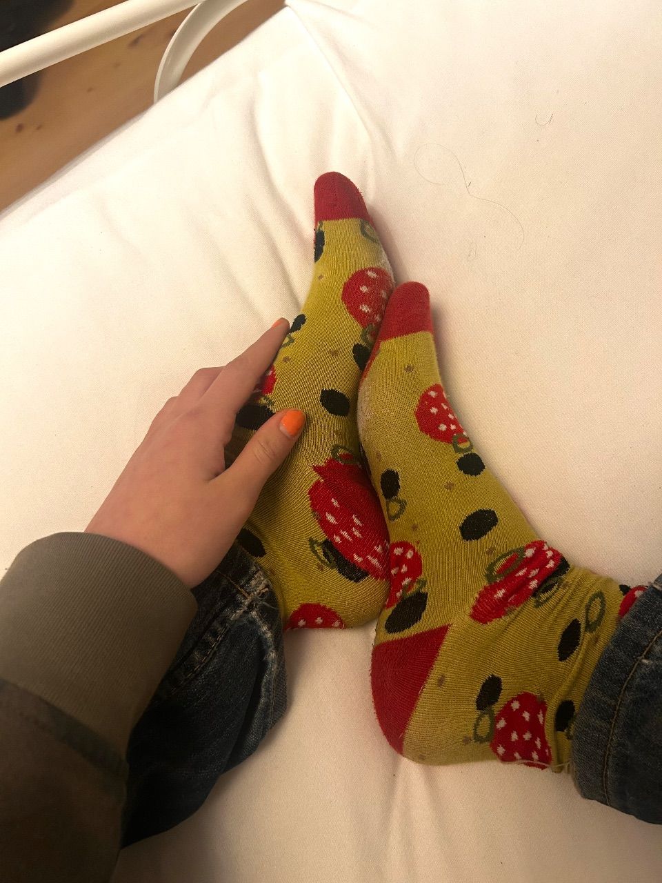 Socken getragen