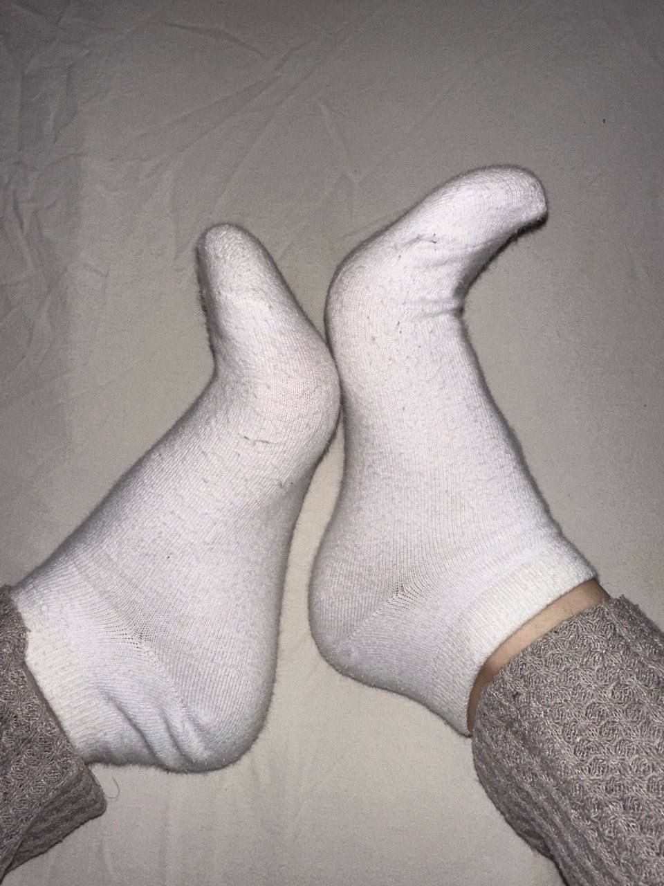 Weiße Getragene Socken  Size 36