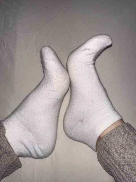 Weiße Getragene Socken Size 36