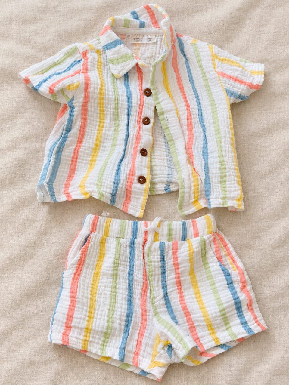 Ohne Marke Süßes Kindersommer-Set aus Hemd und Shorts 🌈☀️ Size 74