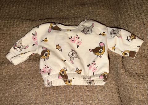 Disney Baby Sweatshirt Bambi & Klopfer Disney Gr. 62 creme Blümchen Size 62