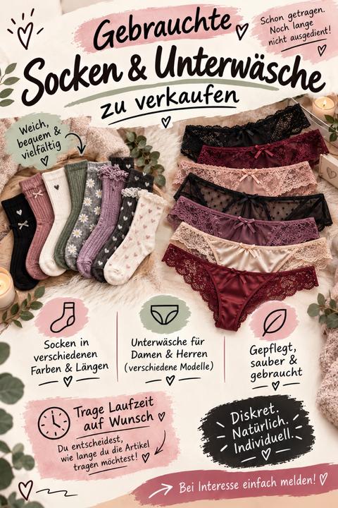 Getragene Unterwäsche und Strümpfe Size M