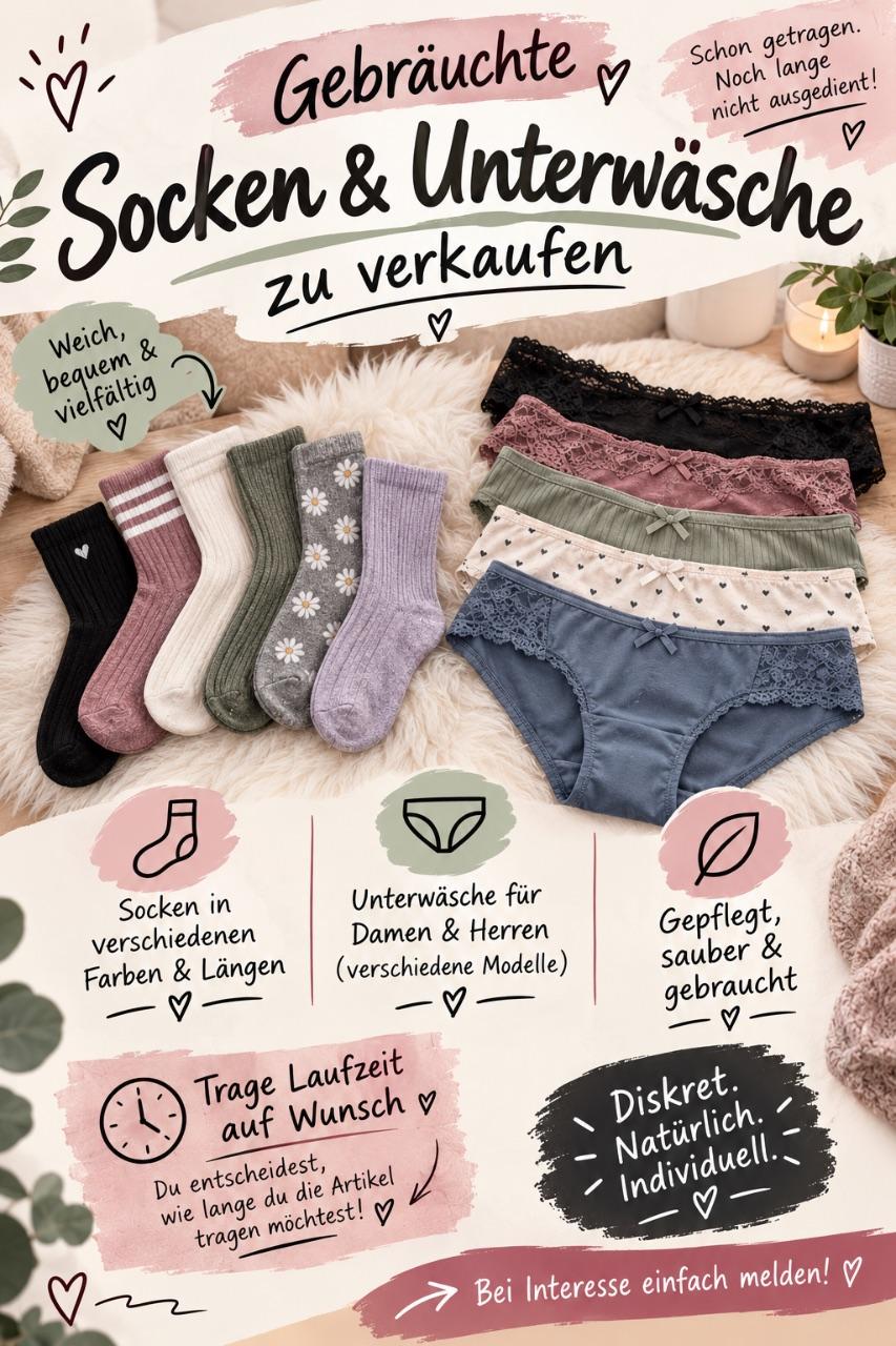 Getragene Unterwäsche und Strümpfe