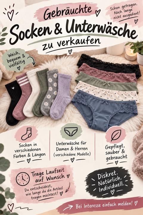 Getragene Unterwäsche und Strümpfe Size M