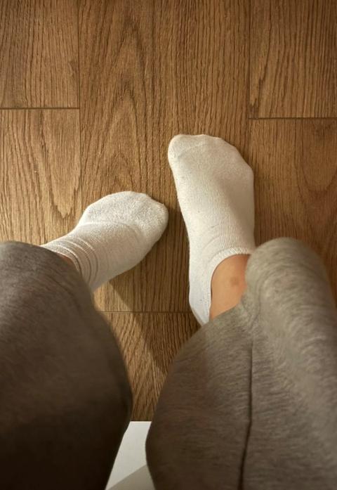 Ohne Marke Weiße Getragene Socken Size S