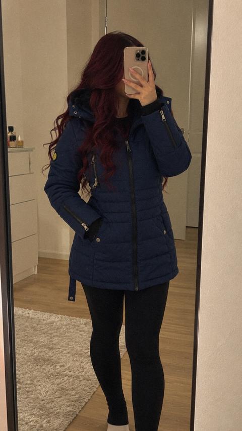 AlpenBlitz Dunkelblaue Winterjacke mit Kapuze -38 Size M