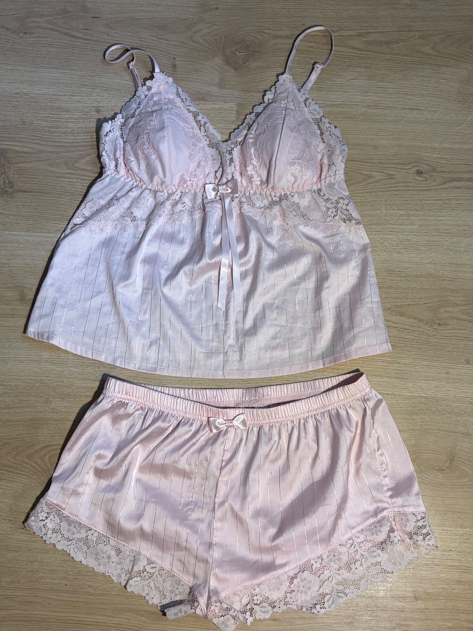New Yorker  Roser Pyjama pink mit spitze  Size S