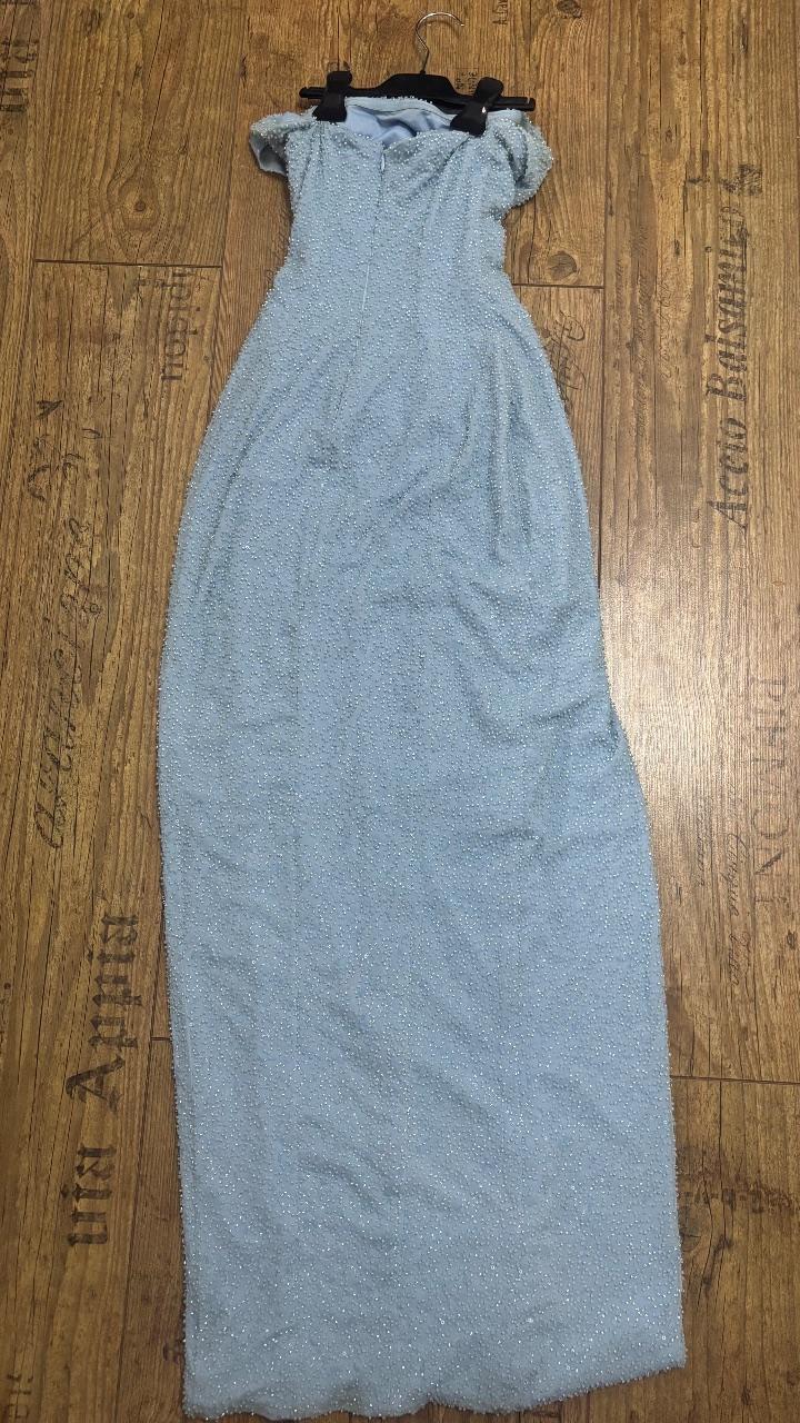 Oh Polly Palermo Kleid Babyblau Perlenkleid Größe M