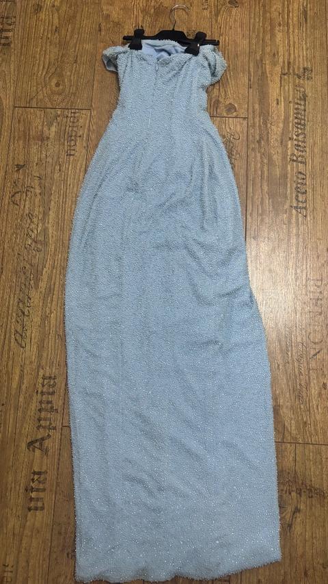 Oh Polly Palermo Kleid Babyblau Perlenkleid Größe M