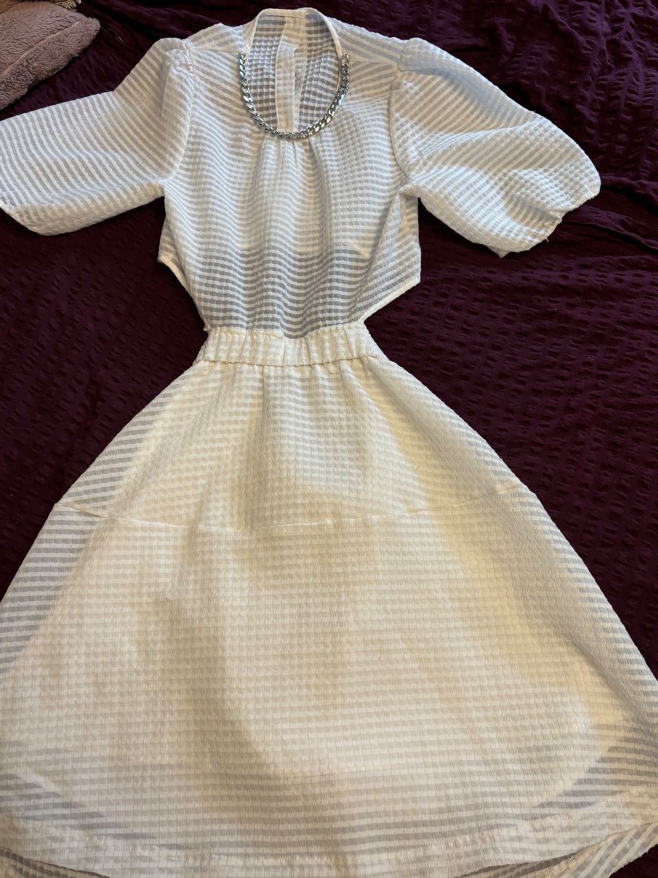 Ohne Marke Raffiniertes Sommerkleid Weiß Größe S Size S