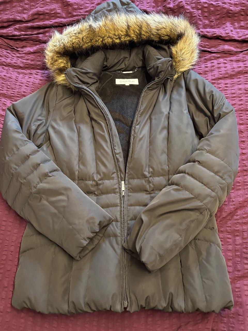 Daunenjacke Calvin Klein Schwarz Größe M Pelzkaputze