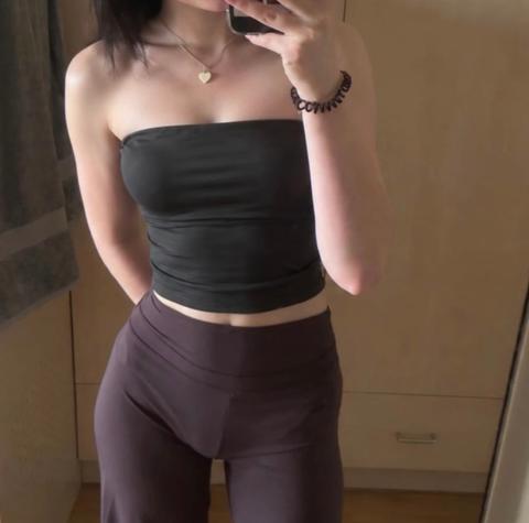 Ohne Marke Schwarzes trägerloses Bandeau-Top – minimalistischer Stil Size XS