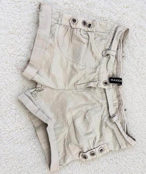 Ohne Marke Madonna Cargo-Shorts in Grau mit Markenknöpfen Größe S Size S