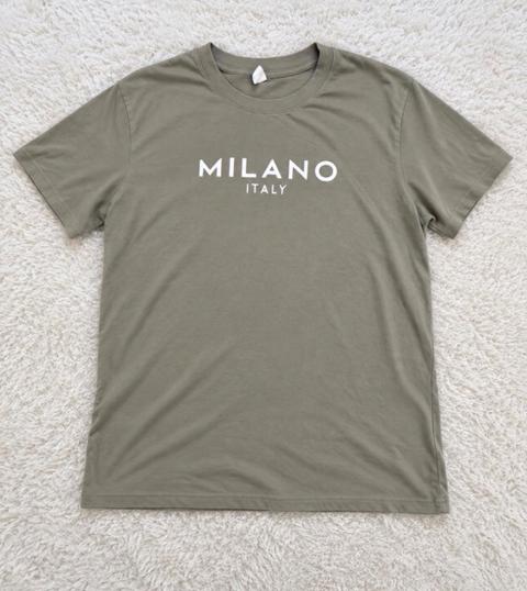 Ohne Marke Olivgrünes „Milano Italy“ T-Shirt Größe S Size S
