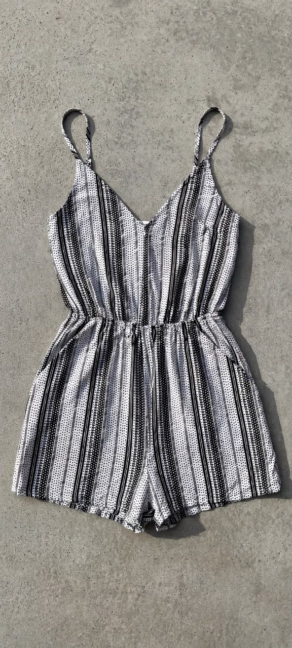 Ohne Marke Jumpsuit | Schwarz Weiß | Größe 32 Size XS