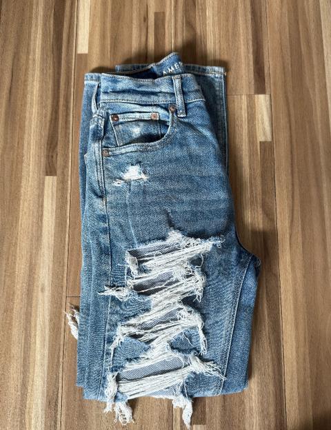 American Eagle 90s Boyfriend Jeans High Waist Blau US 00 R / XXS