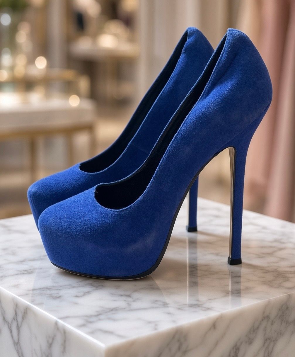 YSL YSL Yves Saint Laurent Pumps Plateau high heels 38 38,5 blau Size 38