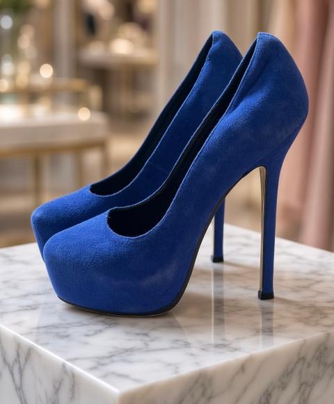 YSL YSL Yves Saint Laurent Pumps Plateau high heels 38 38,5 blau Size 38