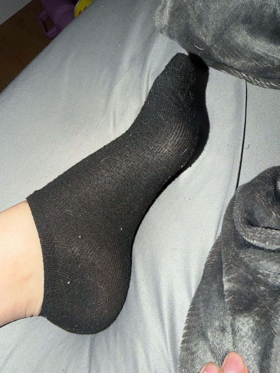 Getragene Socken (weiß & schwarz) Size M