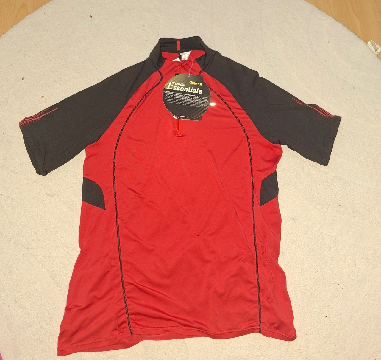 Qmax Q-Max Sportshirt für Kinder, Gr. 176, rot-schwarz Size 176