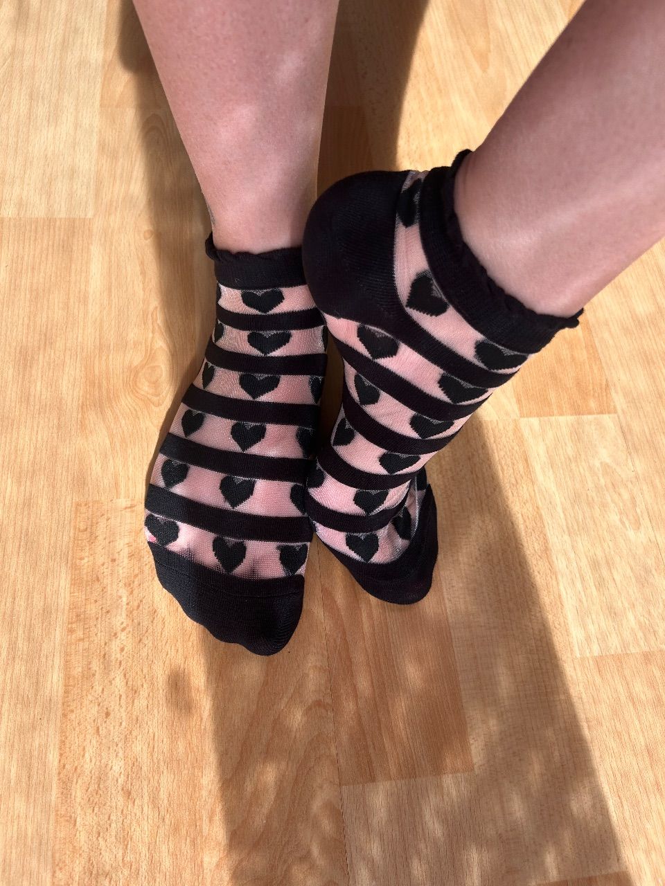 Ohne Marke Schwarze transparente Herzchen-Söckchen 🖤👣 Size 37