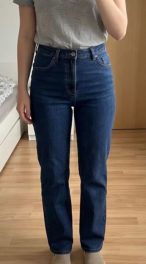Ohne Marke Bexleys Woman Straight Leg Jeans Gr. 36 / 38 Dunkelblau High Waist Size S