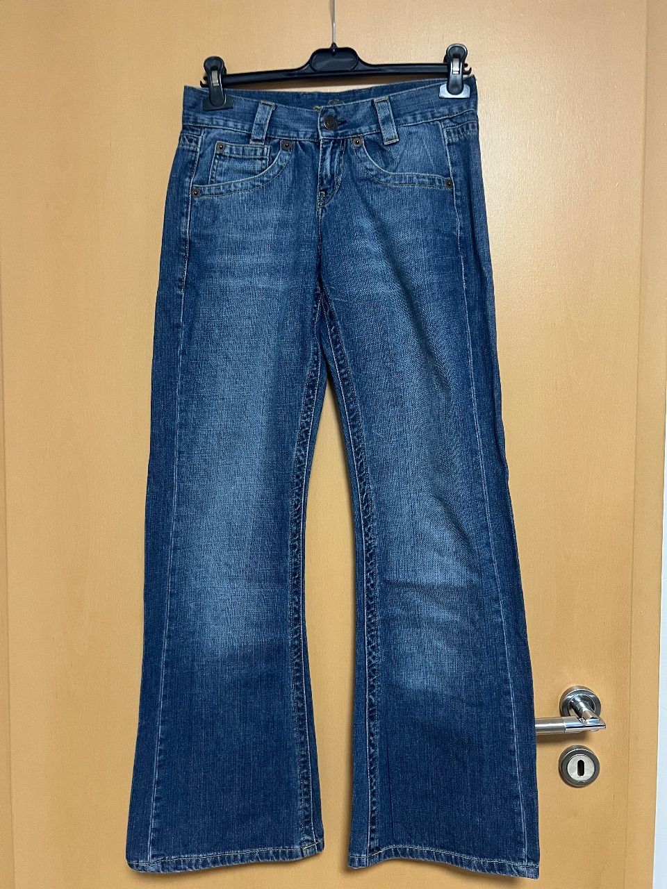 Ohne Marke Y2K Schlaghose Flared Jeans Gr. 36 / S (W27 L30) Weiter Schlag 2000er Size S