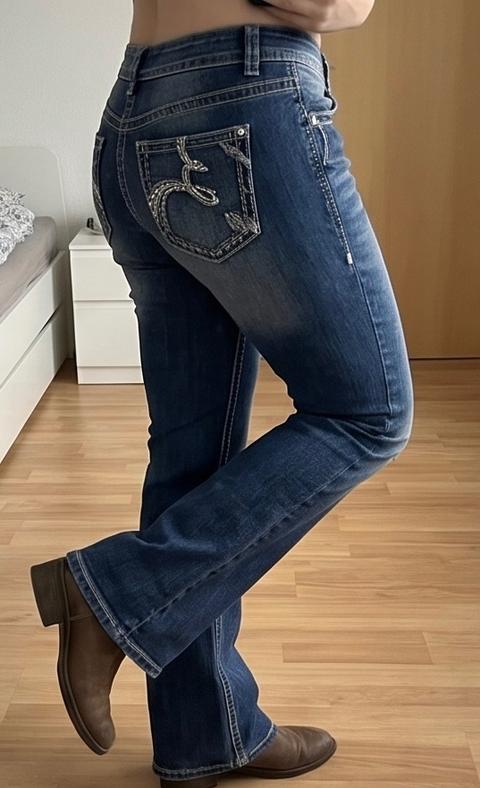 Ohne Marke Maurices Y2K Bootcut Jeans Gr. 44 / 46 (US 16) Bestickt 2000er Flare Size XXL