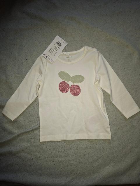 Sweatshirt mit Glitzer kirsche, neu