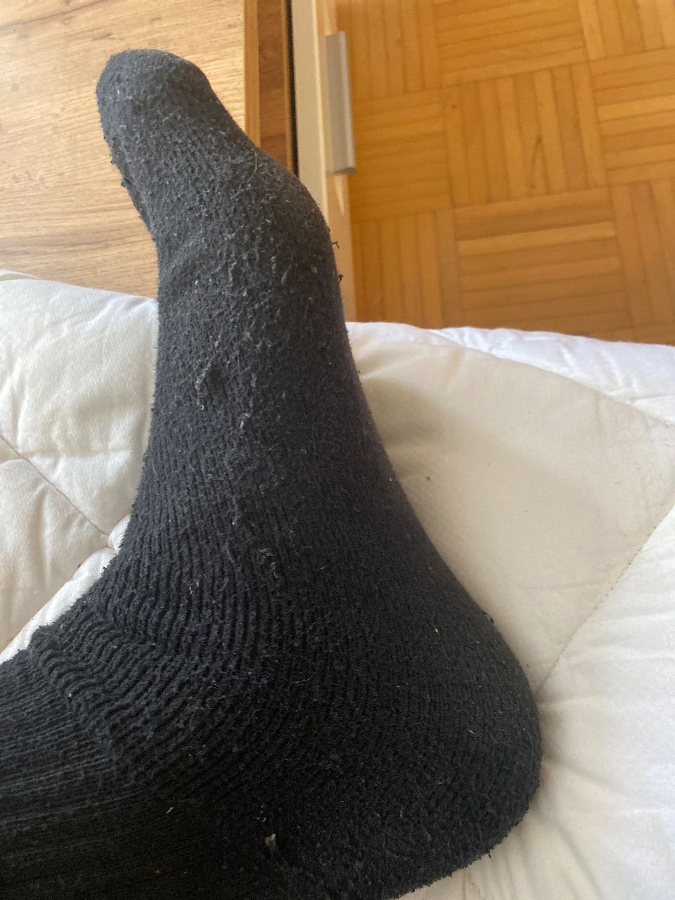 Ohne Marke schwarze getragene socke Size S