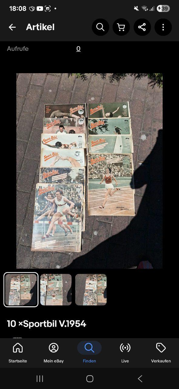 Sportbild 10 Stück 1954