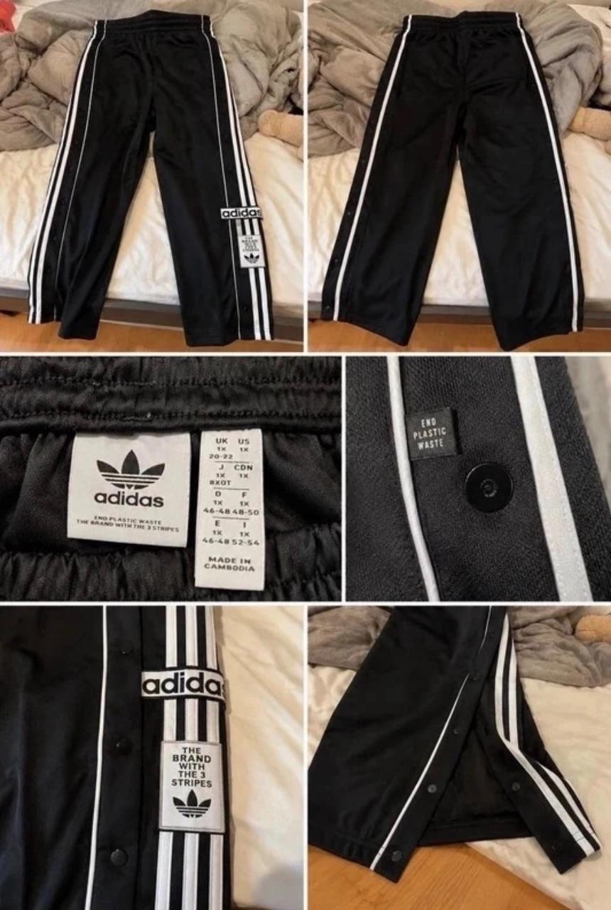 Adidas Originals Jogginghose mit Druckknöpfen Schwarz Weiß Gr. 1X