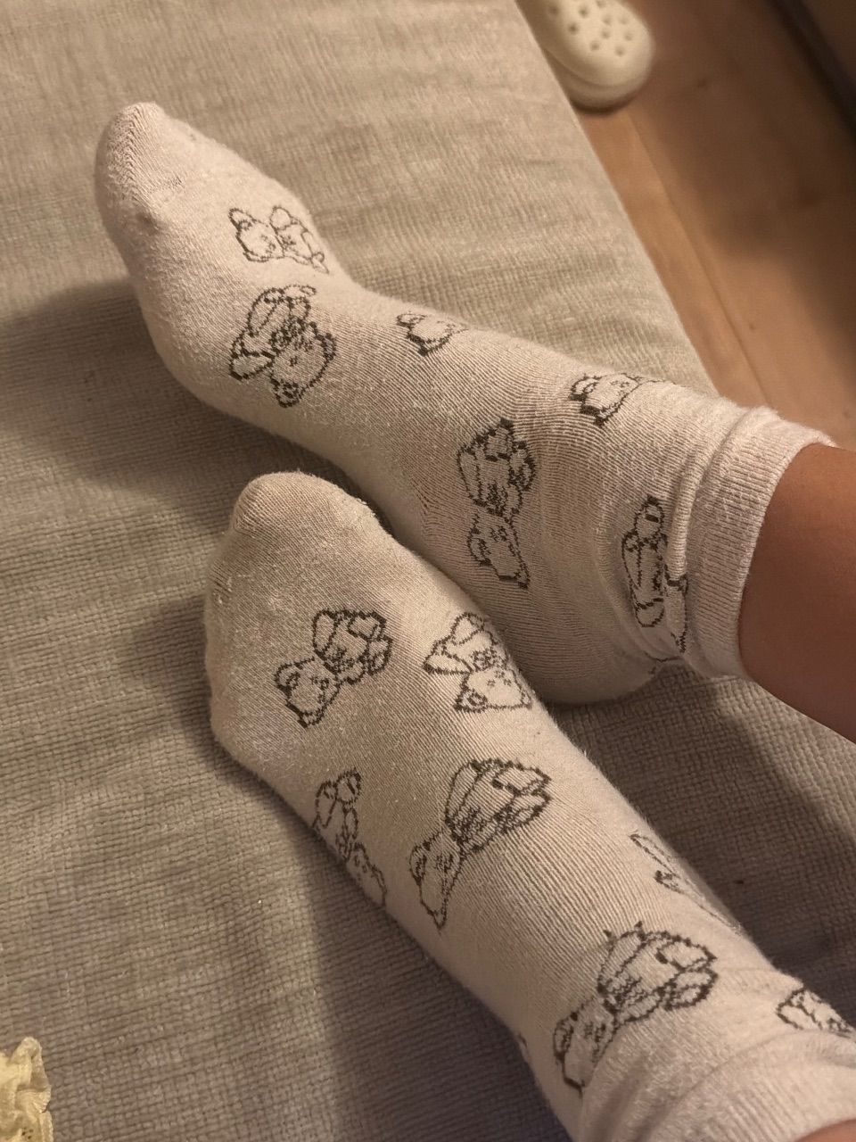Weiße Teddybär Socken Size 37