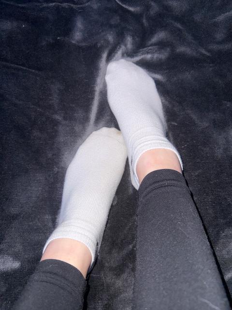 Getragene Socken weiß