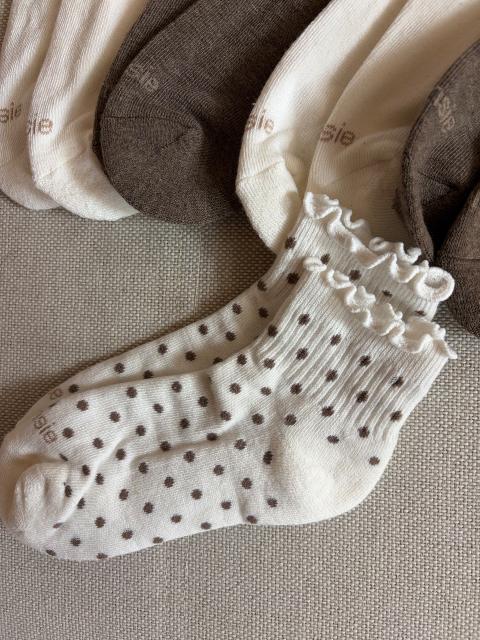 Ohne Marke Damen Socken, Größe 38, gepunktet mit Rüschen Size 38