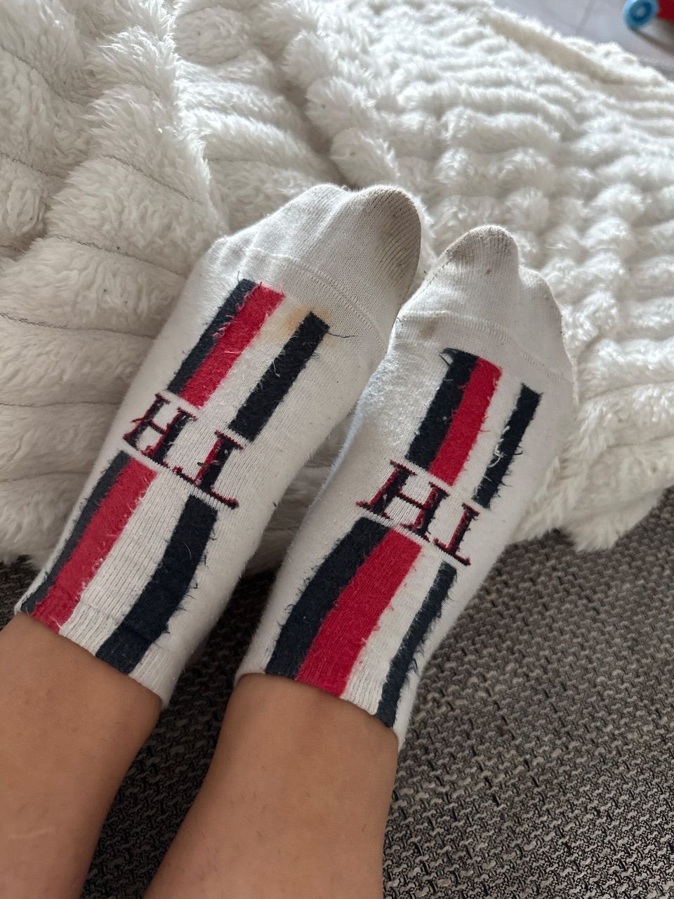 Getragene Socken