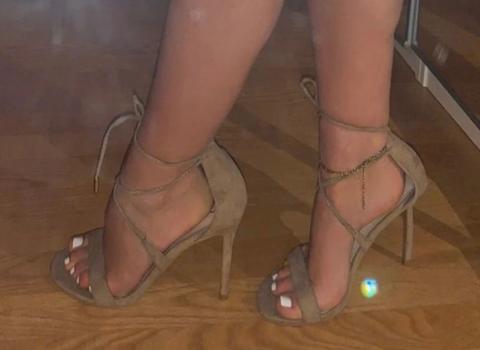 Lulu Riemchen sandalen high heels in beige zum schnüren Size 38