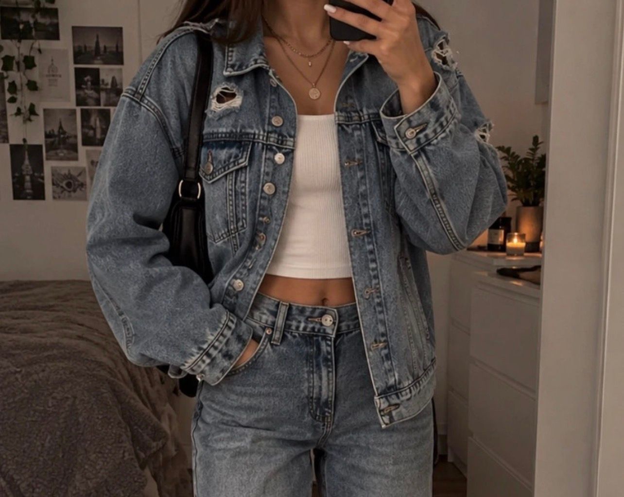 H&M Jeansjacke mit Löchern  Size S