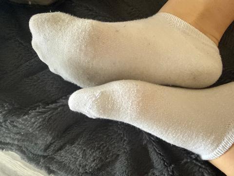 Ohne Marke Kleine weiße, lang getragene Socken Size S